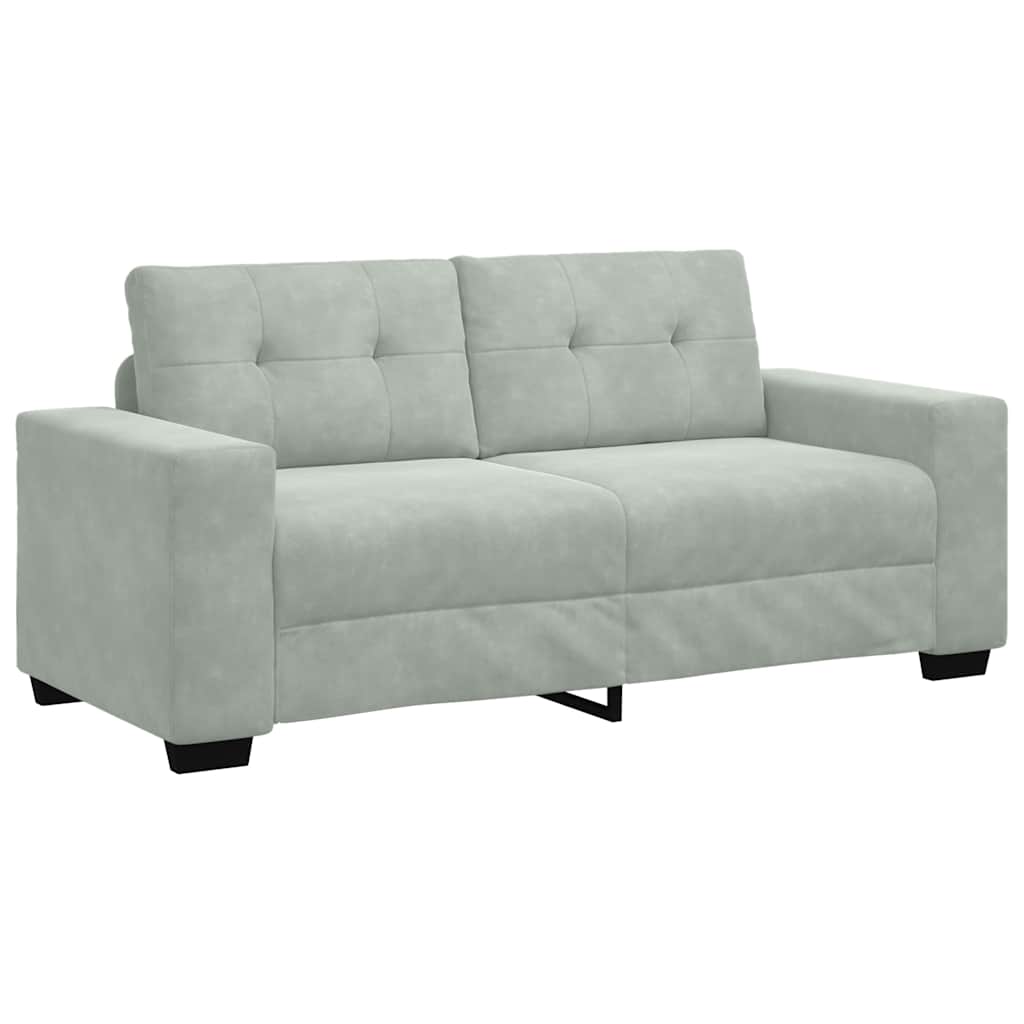 Canapé causeuse gris clair 140 cm velours - XIOS