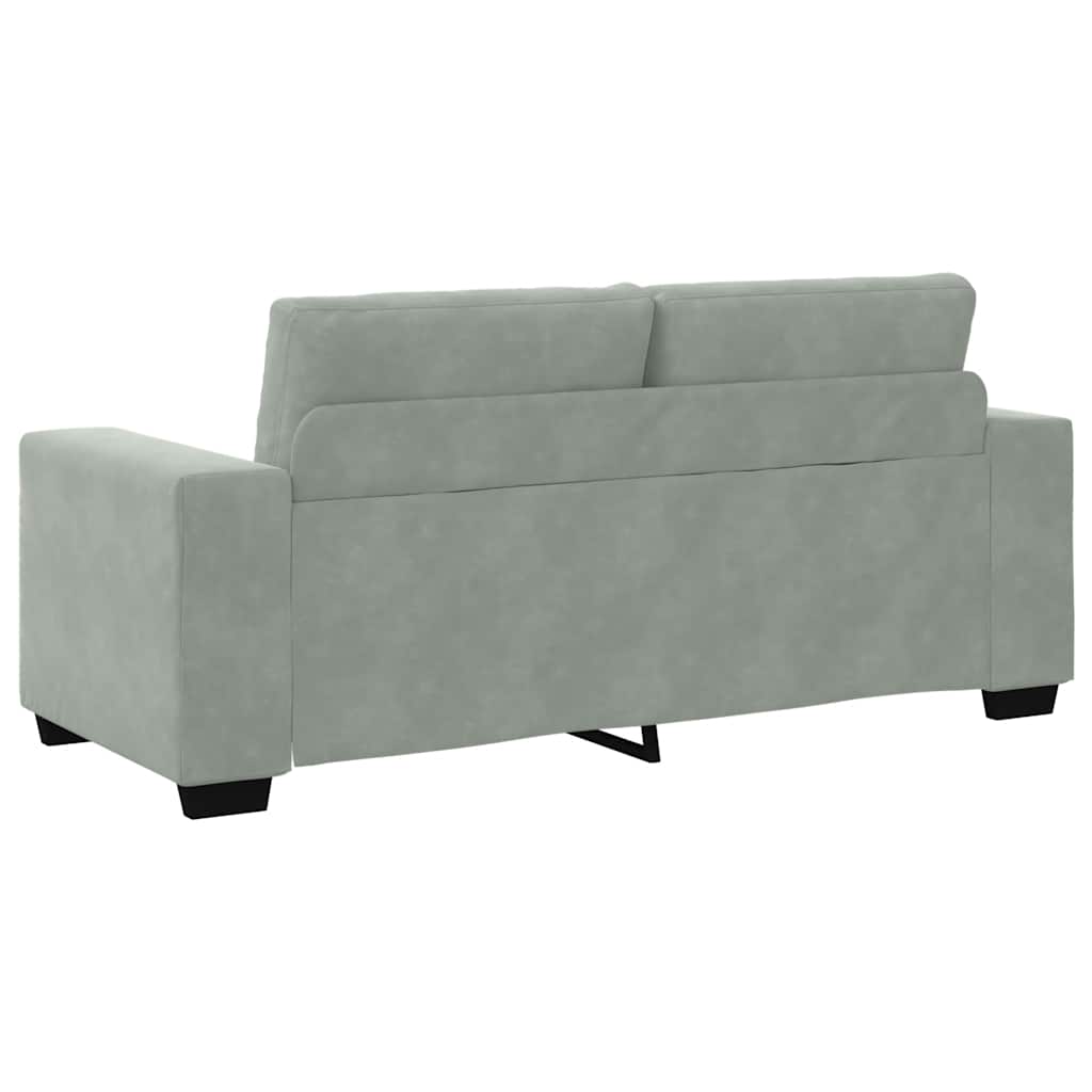 Canapé causeuse gris clair 140 cm velours - XIOS