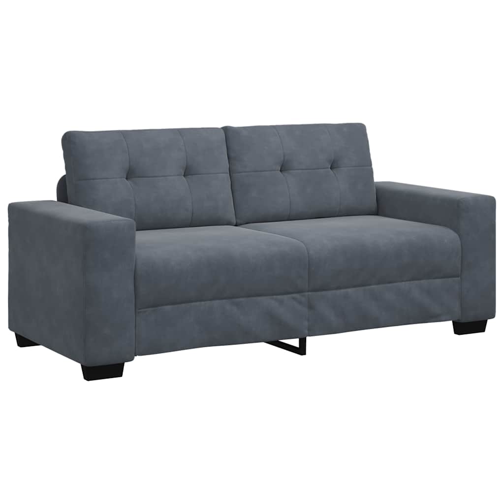 Canapé causeuse gris foncé 140 cm velours - XIOS