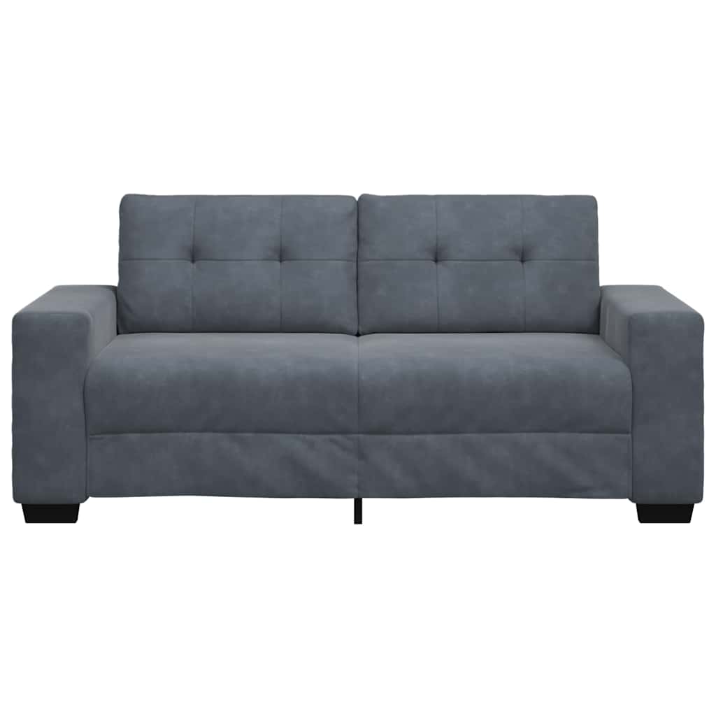 Canapé causeuse gris foncé 140 cm velours - XIOS