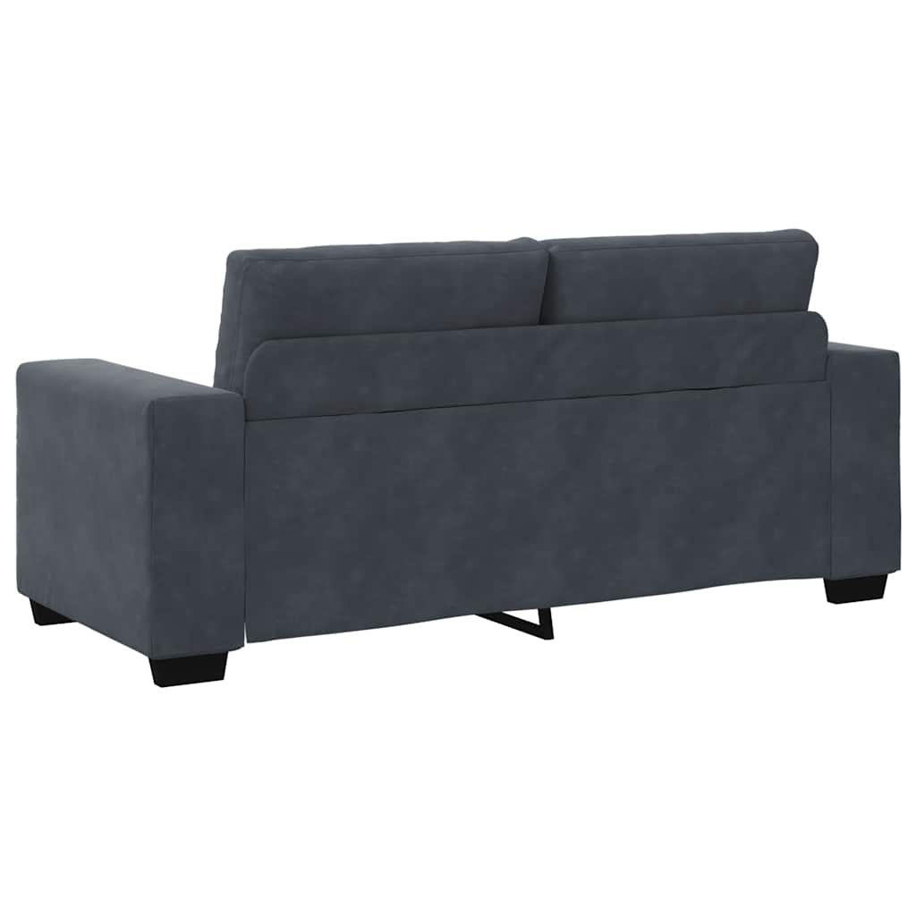 Canapé causeuse gris foncé 140 cm velours - XIOS