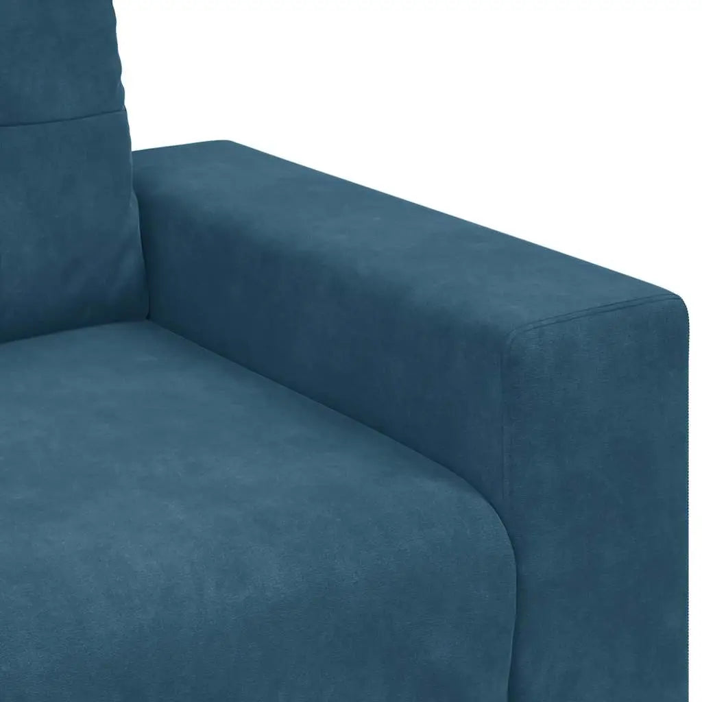 Canapé deux places bleu 180x77x82 cm velours - XIOS