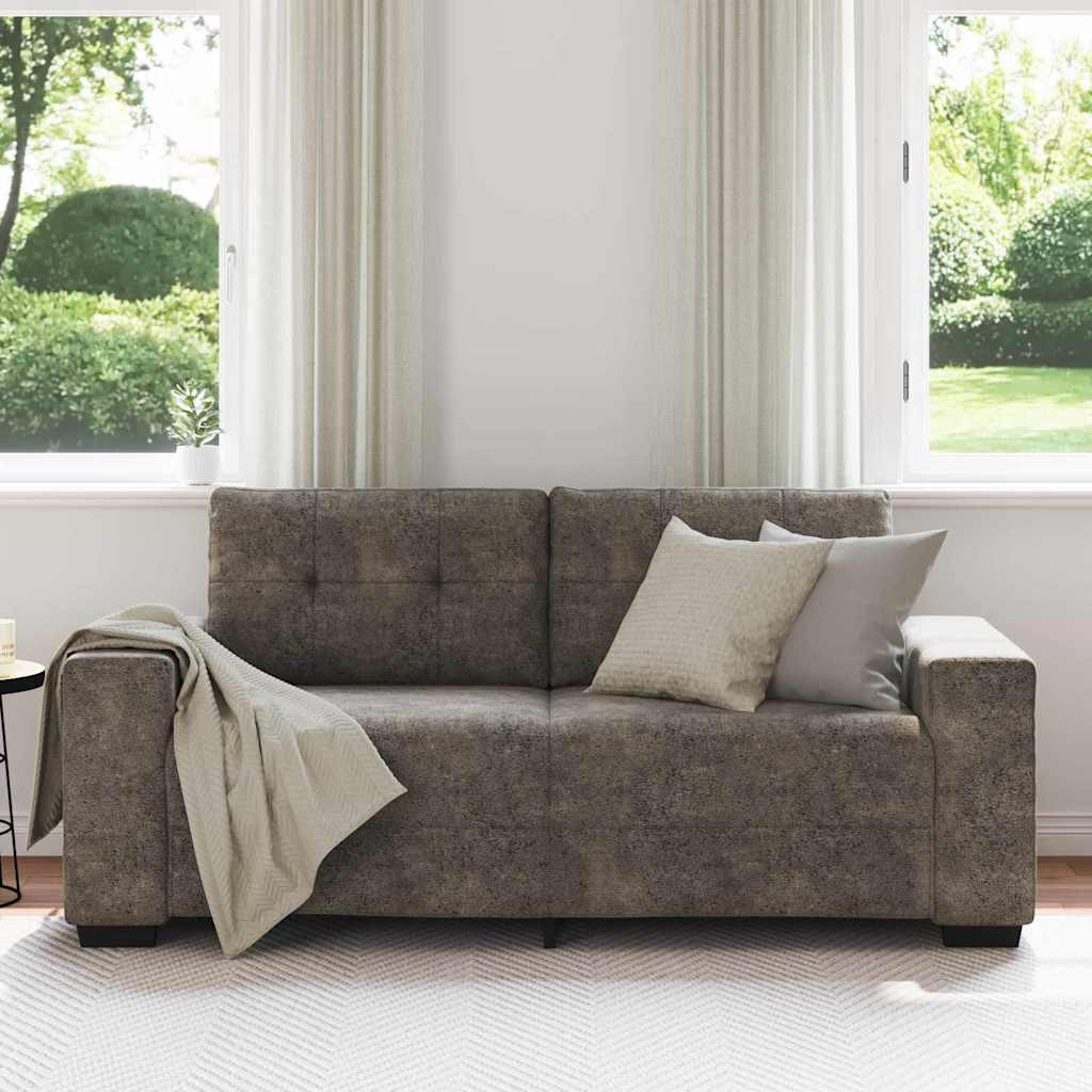 Canapé deux places avec coussin Gris foncé Cuir artificiel - XIOS