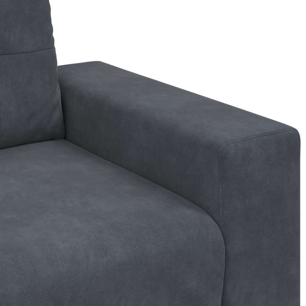 Canapé 3 places gris foncé 220 x 78 x 80 cm velours