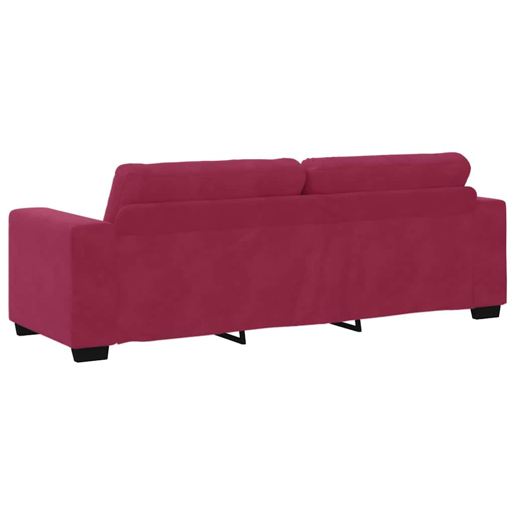 Sofa 3 places avec coussin Rouge bordeaux Velours - XIOS