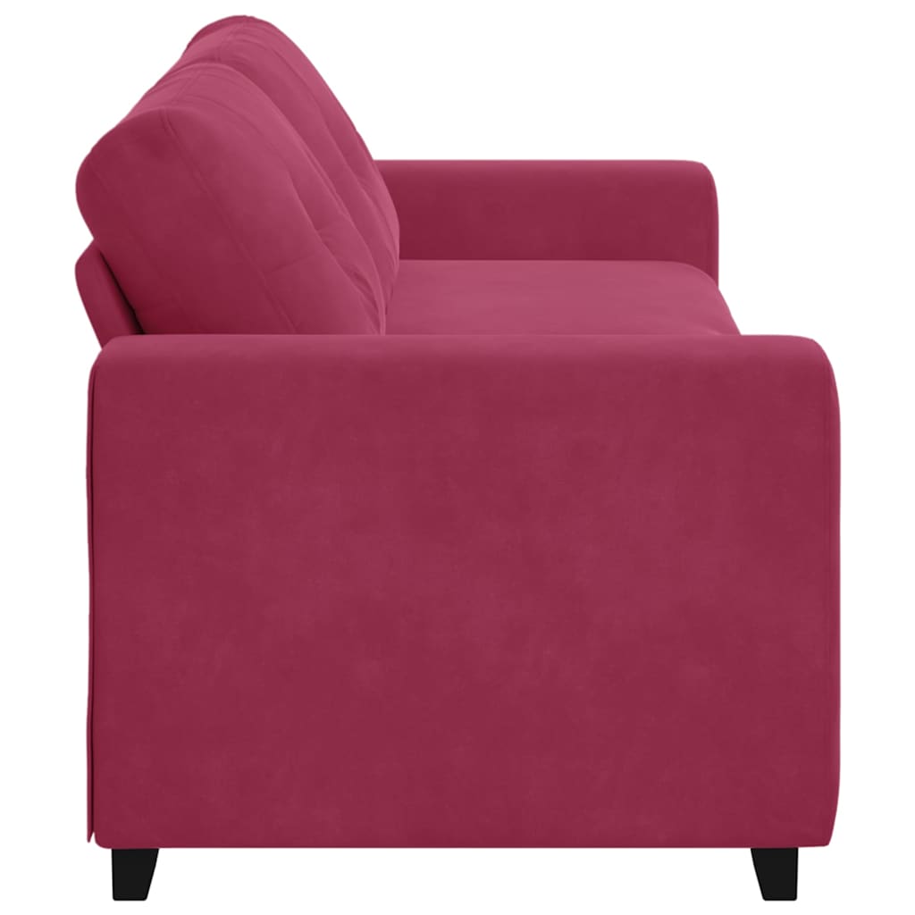 Sofa 3 places avec coussin Rouge bordeaux Velours - XIOS