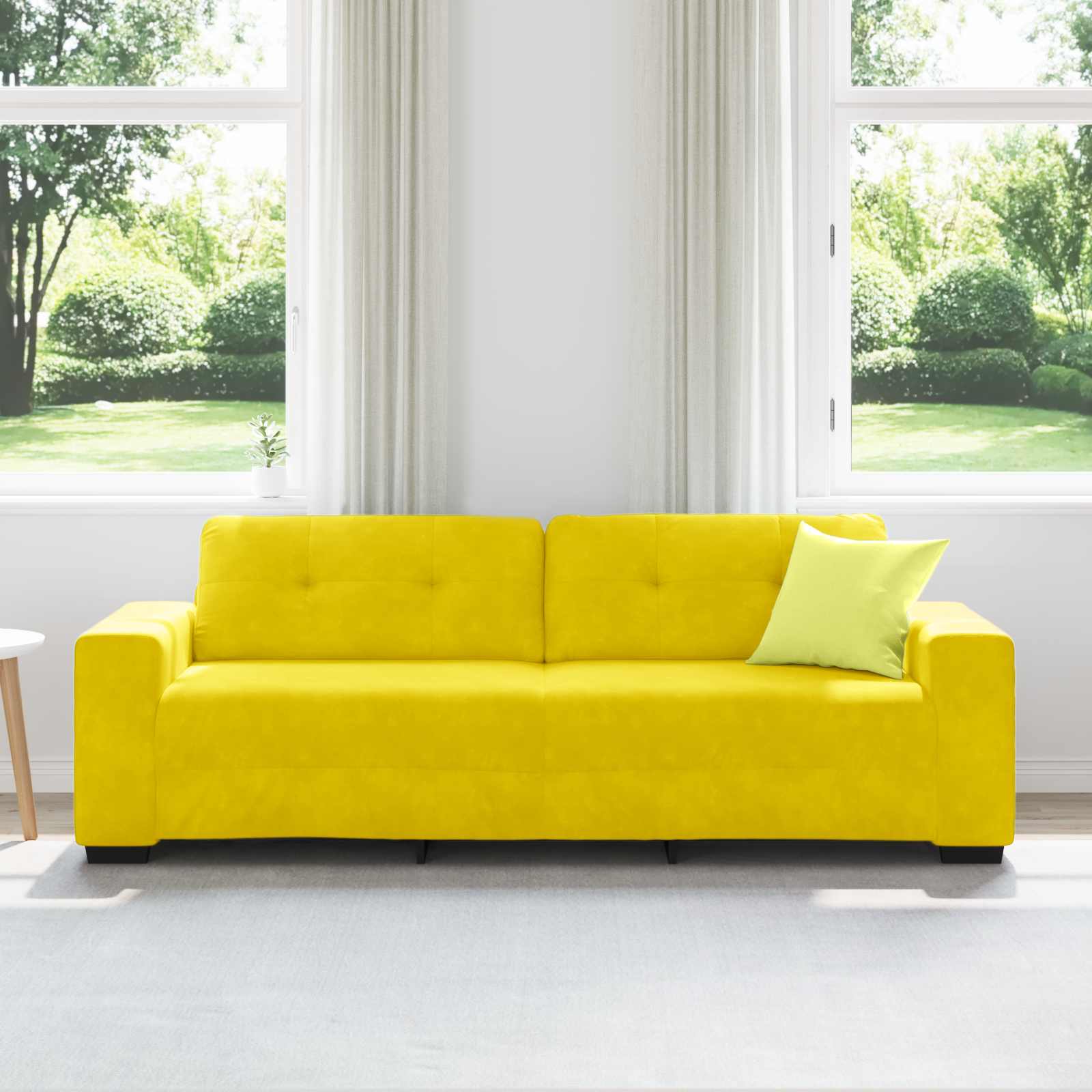Sofa 3 places Jaune 220 cm Velours