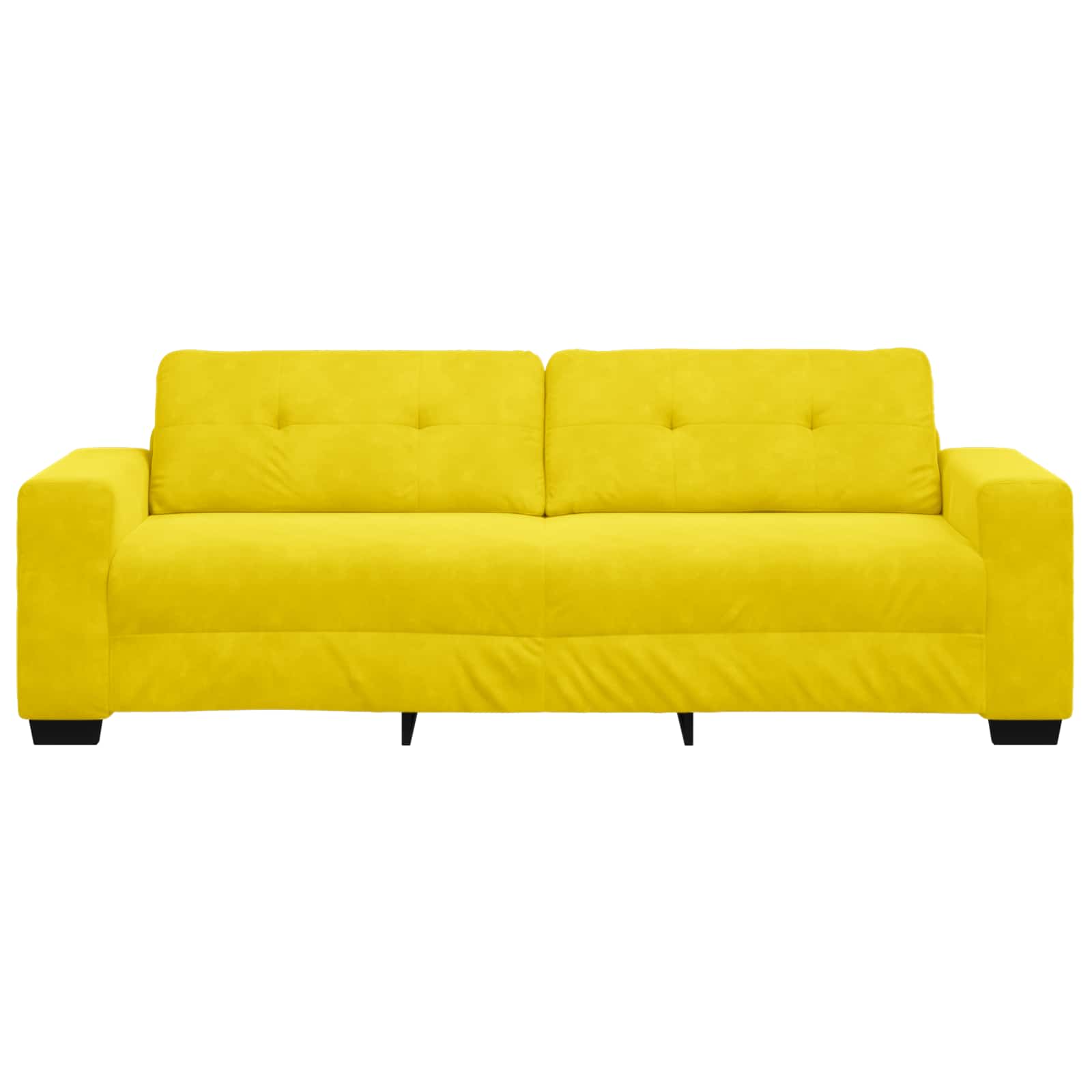 Sofa 3 places Jaune 220 cm Velours