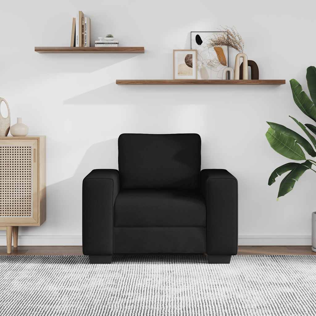 Fauteuil noir 100x77x82 cm tissu