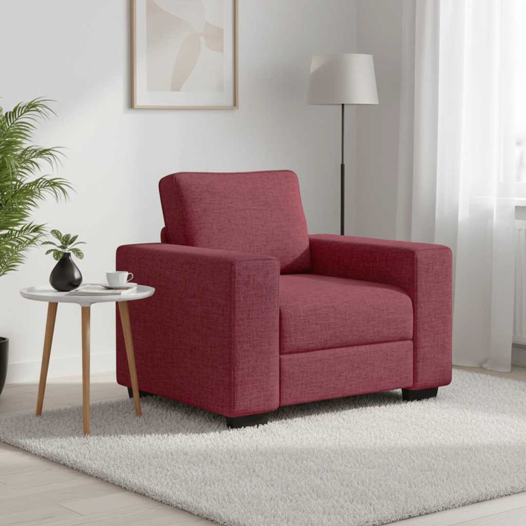 Canapé/Fauteuil rouge vin 100x77x82 cm tissu - XIOS