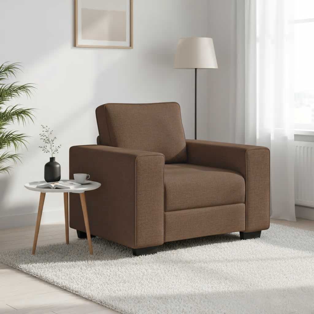 Fauteuil canapé marron 100x77x82 cm en tissu - XIOS