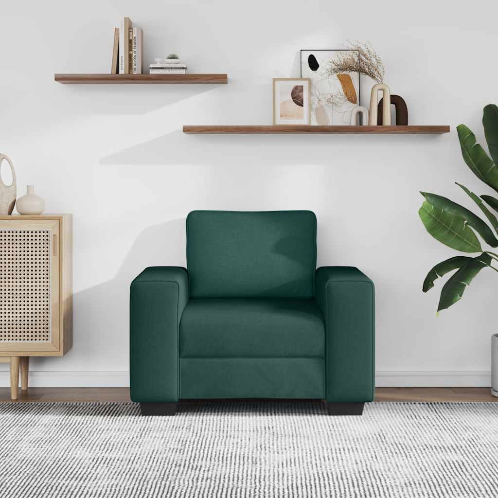 Canapé/Fauteuil vert foncé 100x77x82 cm tissu - XIOS