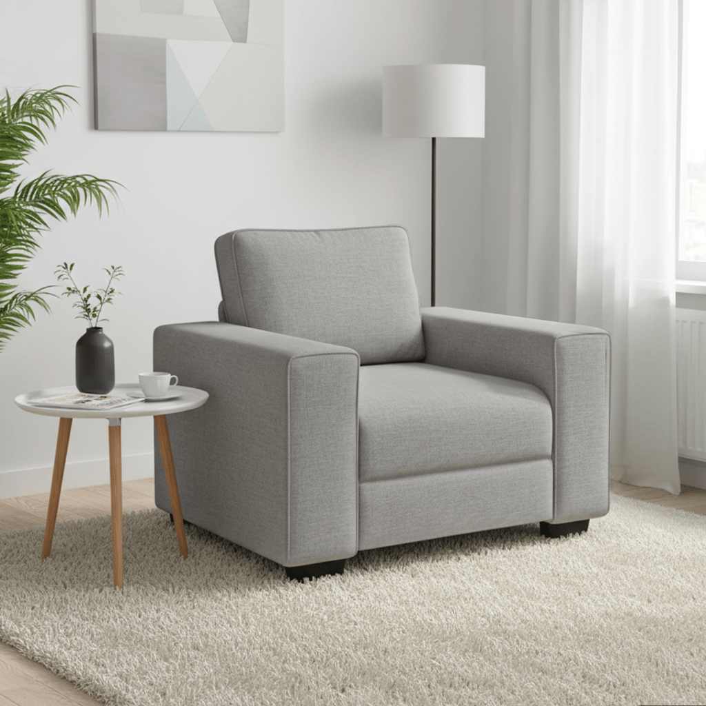 Canapé/Fauteuil Gris Nuage 100x77x82 cm tissu - XIOS
