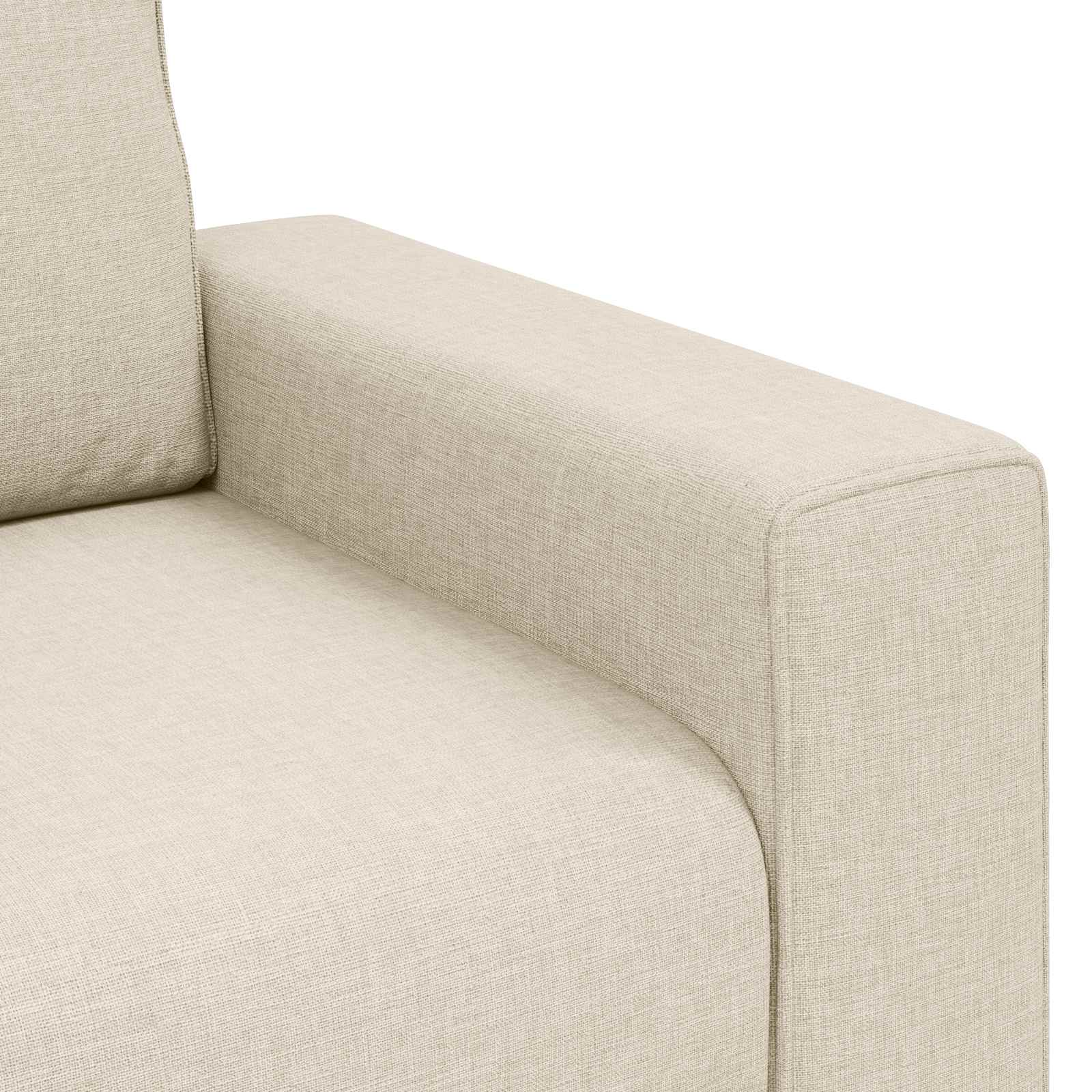 Fauteuil Beige 100 cm Tissu en lin mélangé