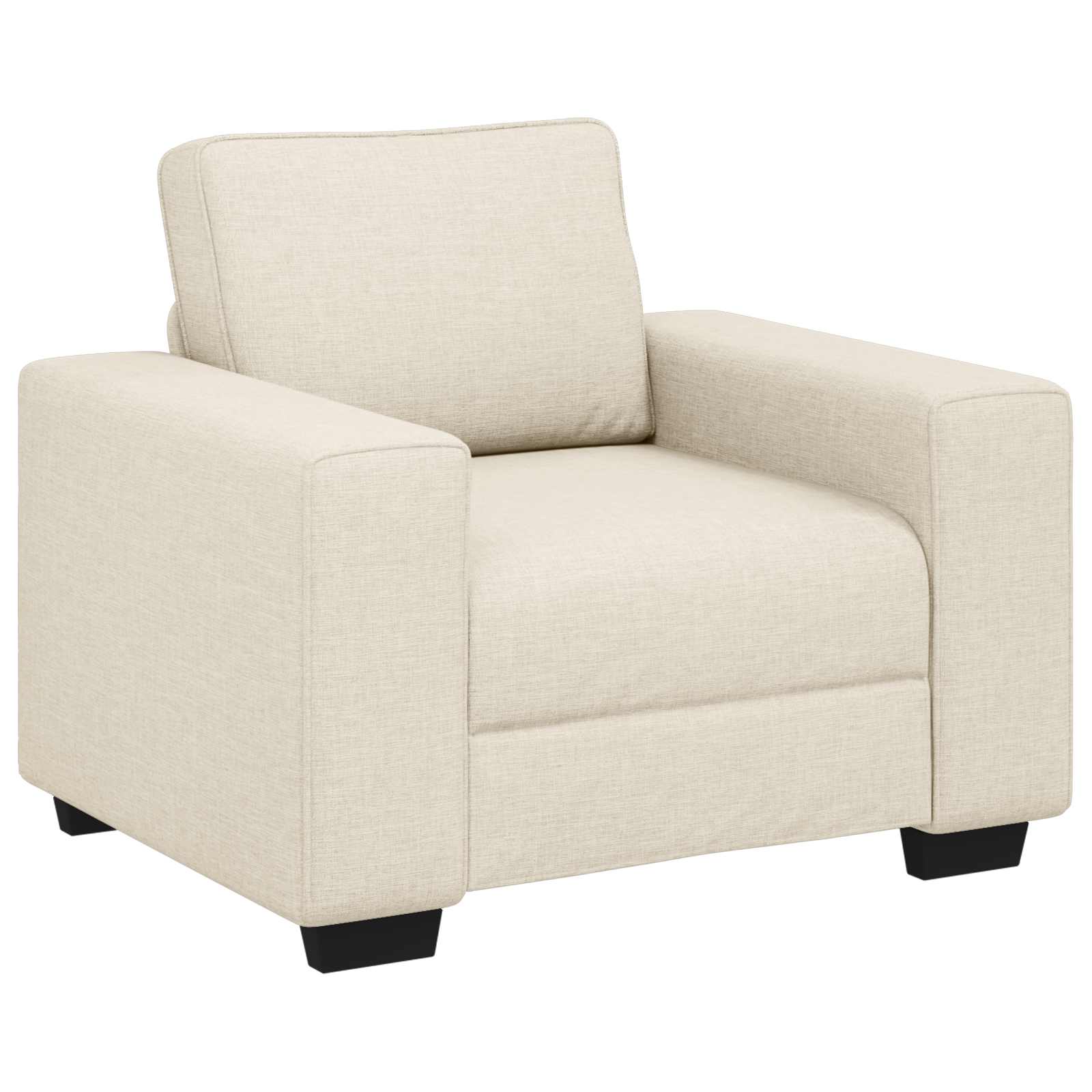 Fauteuil Beige 100 cm Tissu en lin mélangé