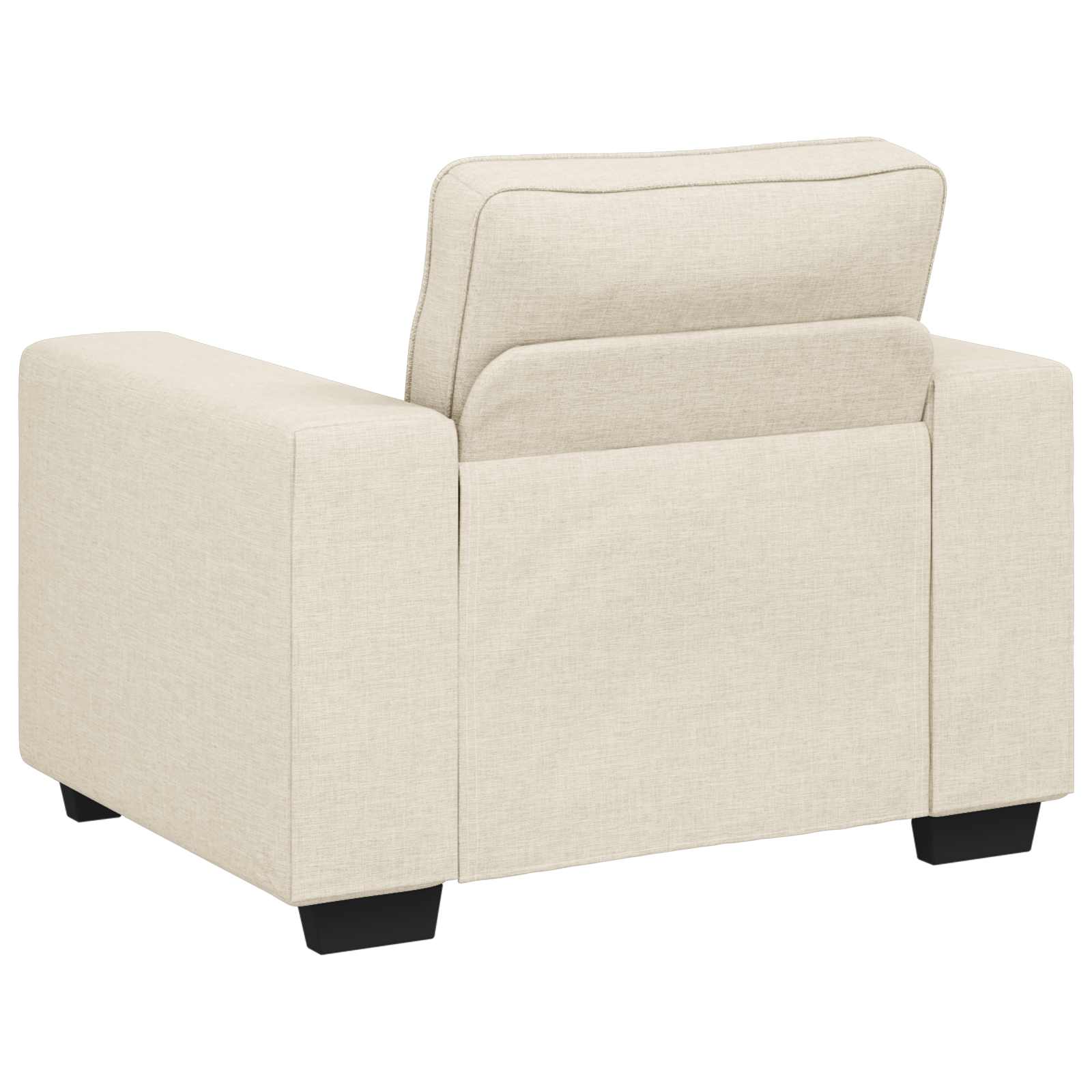 Fauteuil Beige 100 cm Tissu en lin mélangé