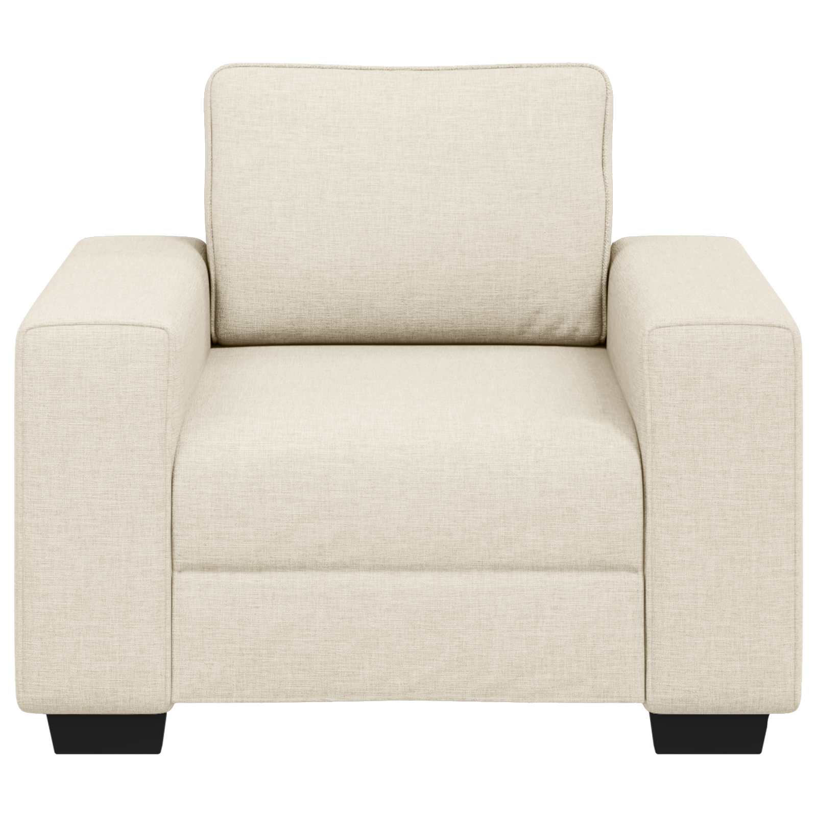 Fauteuil Beige 100 cm Tissu en lin mélangé