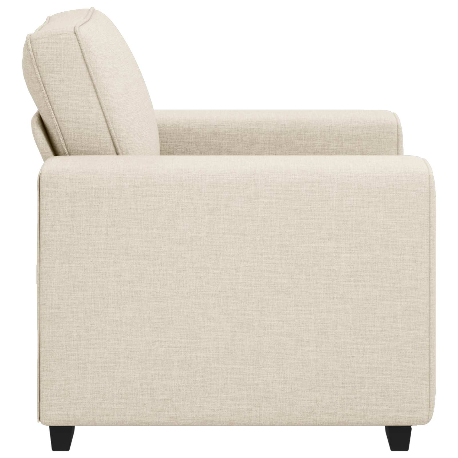 Fauteuil Beige 100 cm Tissu en lin mélangé