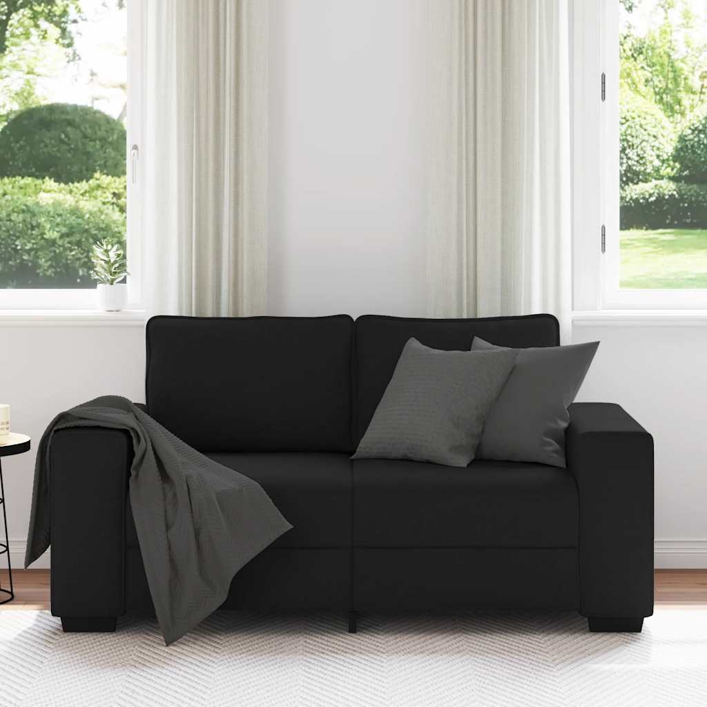Canapé à 2 places noir 120 cm tissu - XIOS