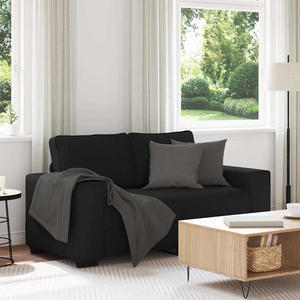 Canapé à 2 places noir 120 cm tissu - XIOS