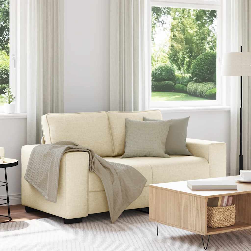 Canapé 2 places crème 160x77x82 cm en tissu - XIOS
