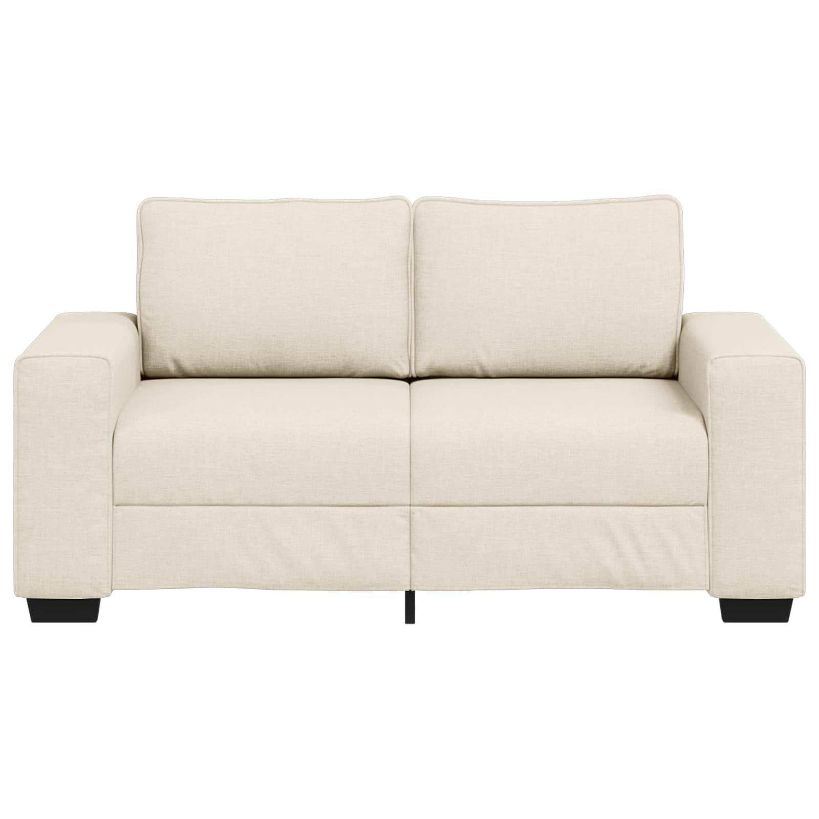 Sofa 2 places Beige 160 cm Tissu en lin mélangé