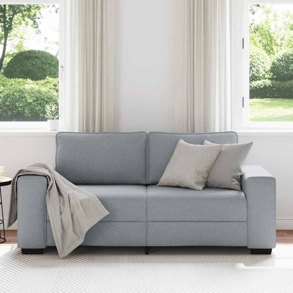 Canapé à 2 places gris clair 140 cm tissu - XIOS