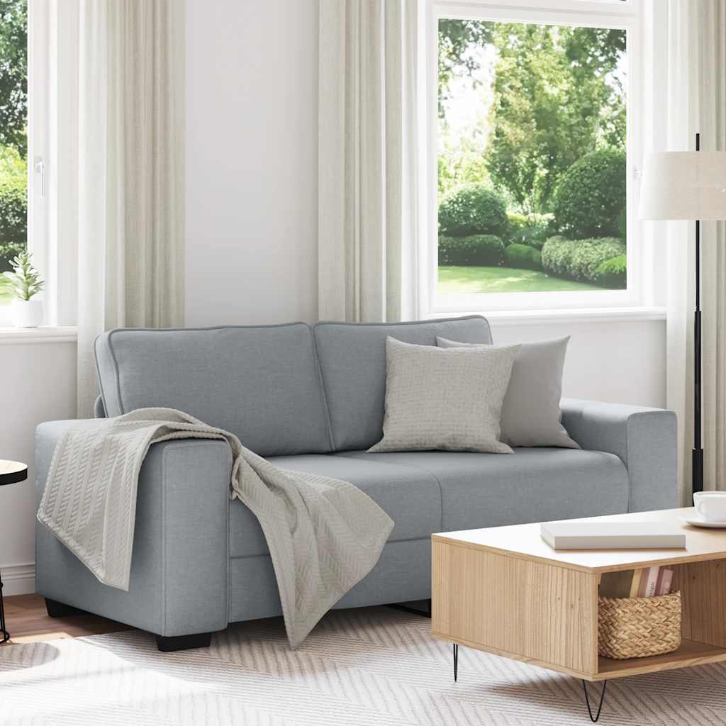 Canapé à 2 places gris clair 140 cm tissu - XIOS