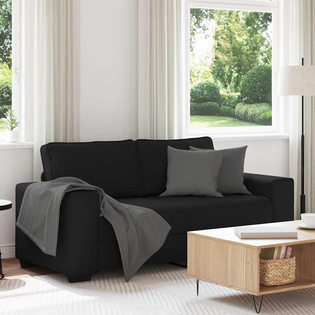 Canapé à 2 places noir 180x77x82 cm tissu - XIOS