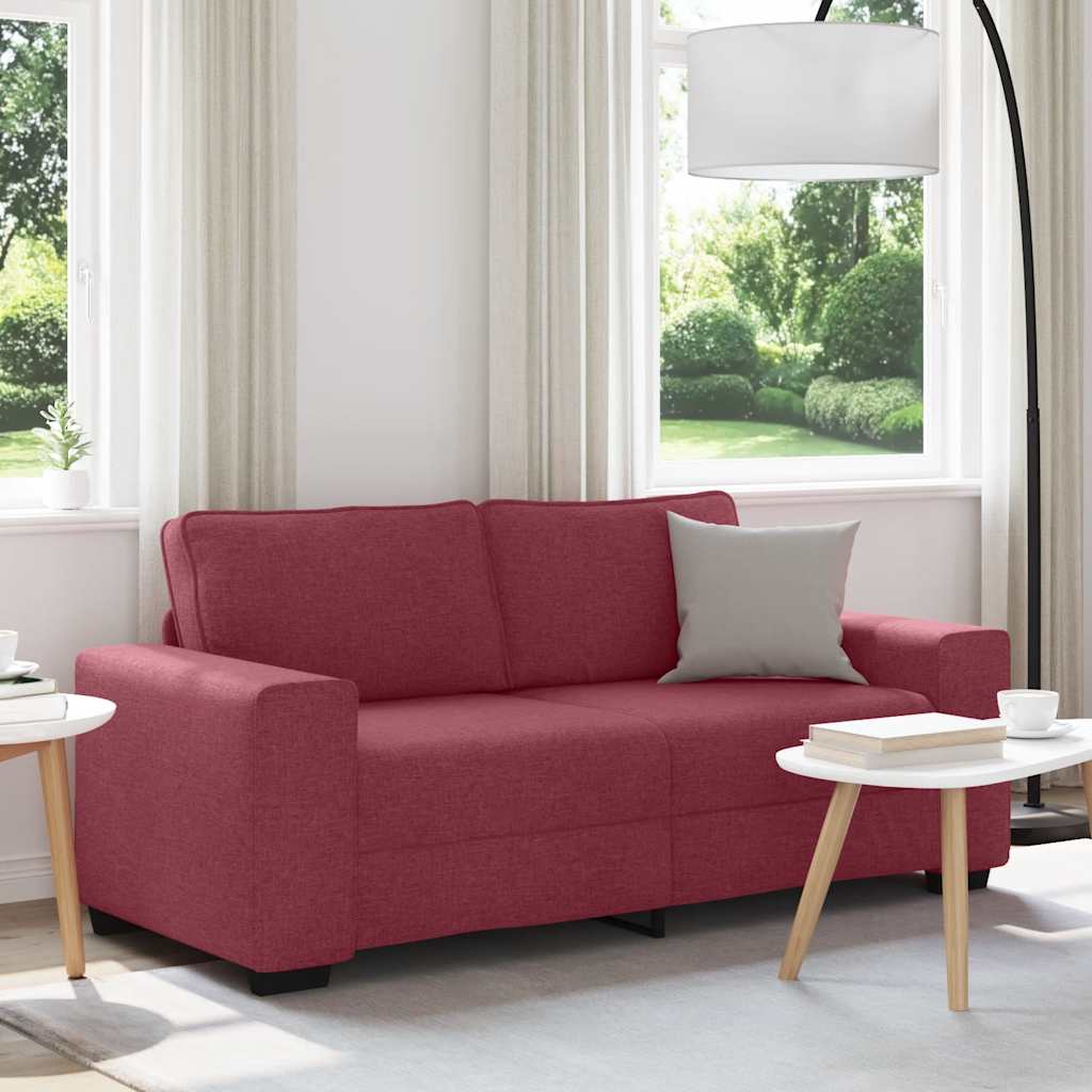Canapé 2 places rouge vin 180x77x82 cm en tissu - XIOS
