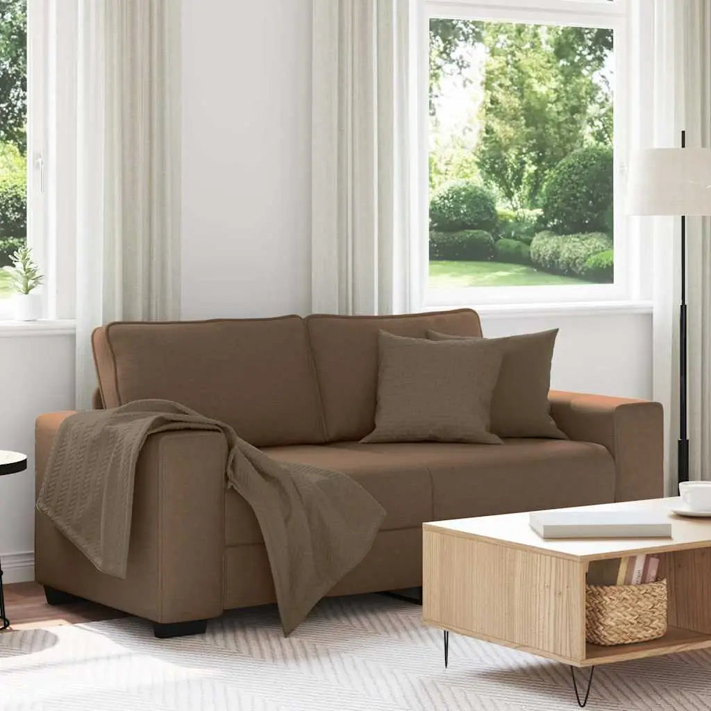 Canapé 2 places marron 180x77x82 cm en tissu - XIOS