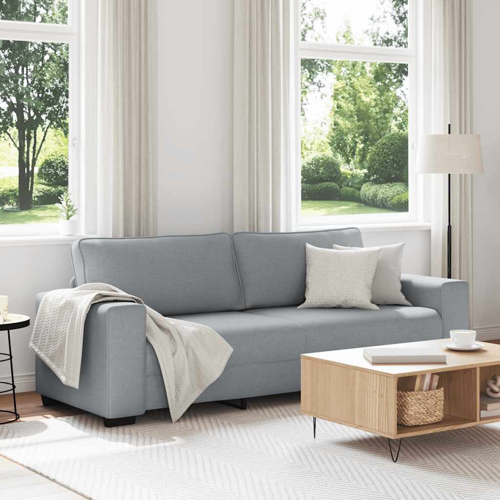 Canapé à 3 places gris clair 180 cm tissu - XIOS