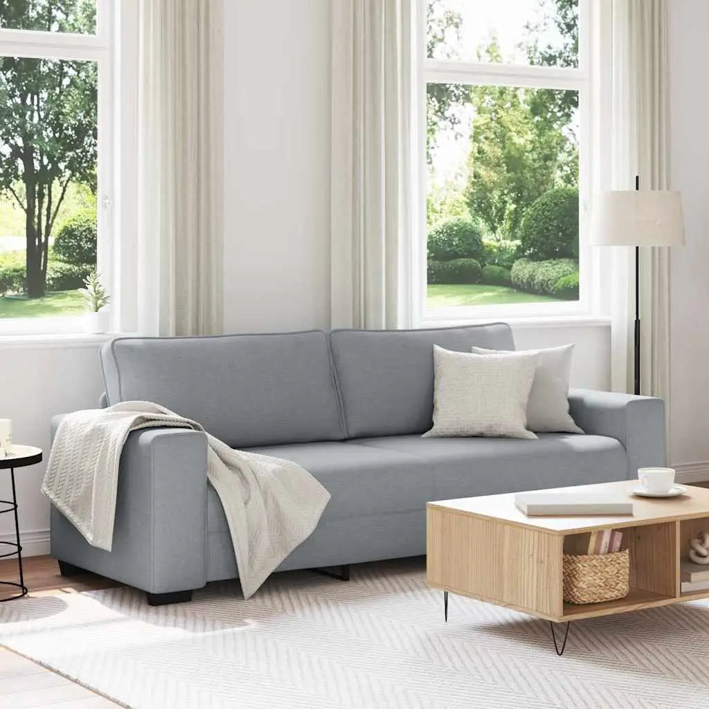 Canapé à 3 places gris clair 220x77x82 cm tissu - XIOS
