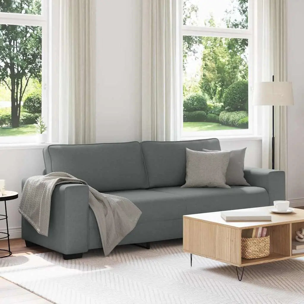 Canapé à 3 places gris foncé 220x77x82 cm tissu - XIOS