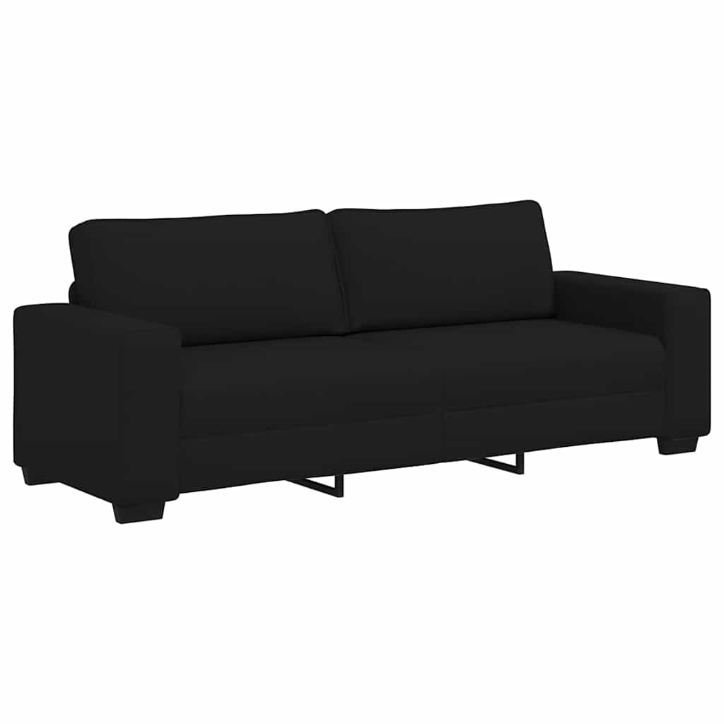 Canapé à 3 places noir 180 cm tissu - XIOS