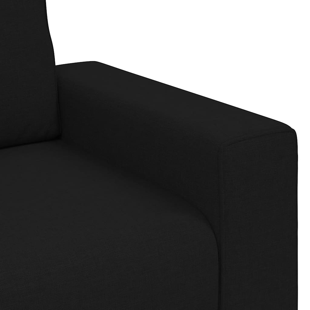 Canapé à 3 places noir 180 cm tissu - XIOS