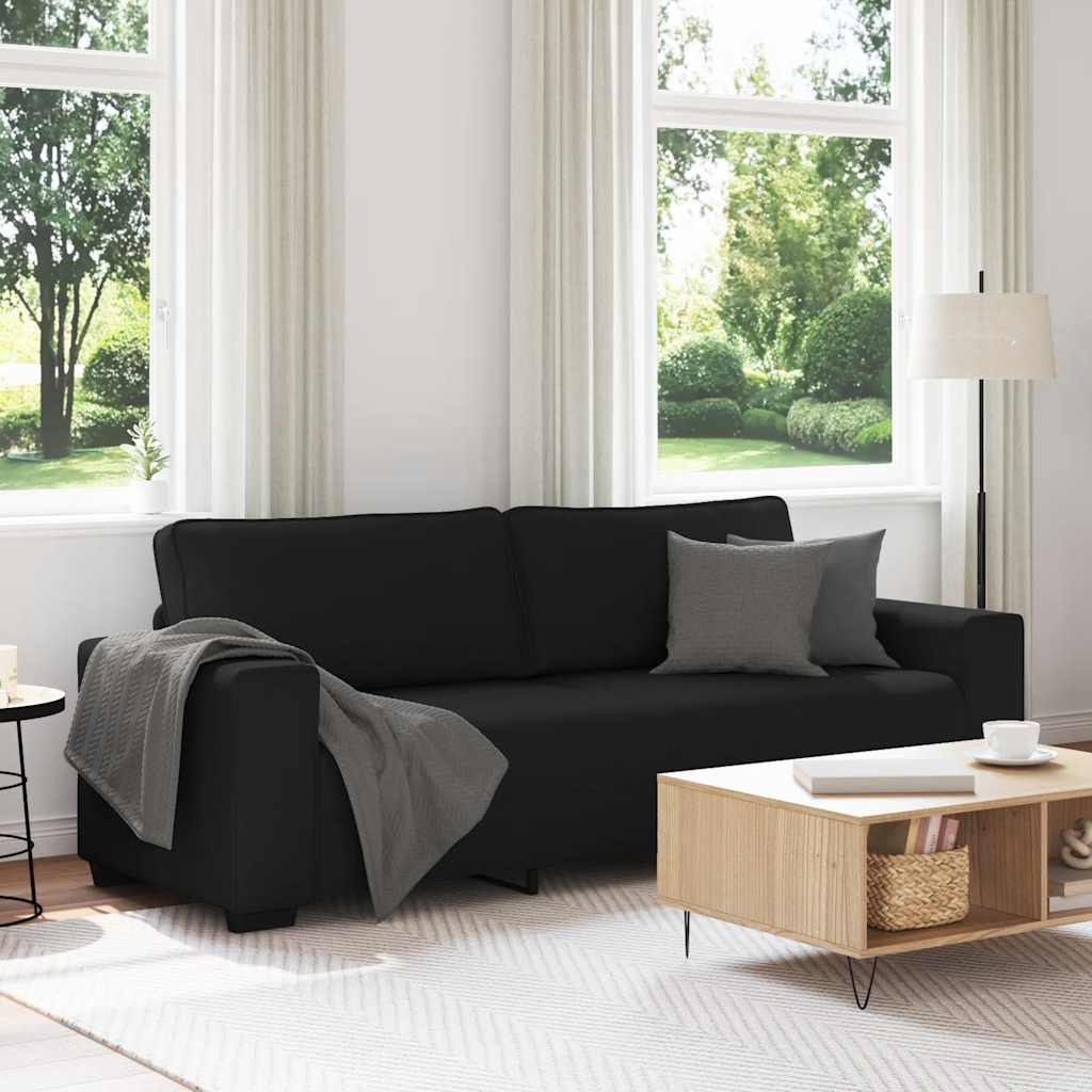 Canapé à 3 places noir 180 cm tissu - XIOS