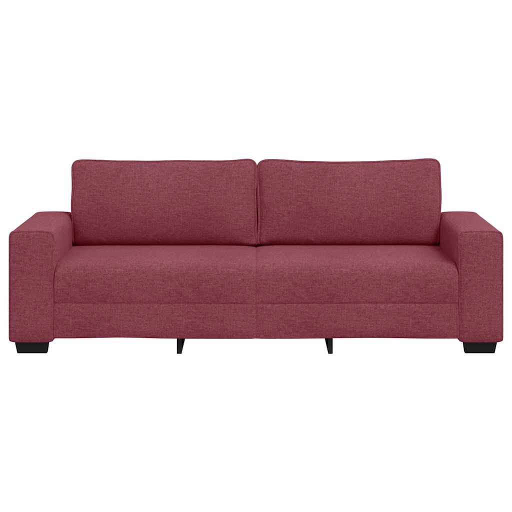 Canapé 3 places rouge vin 220x77x82 cm en tissu
