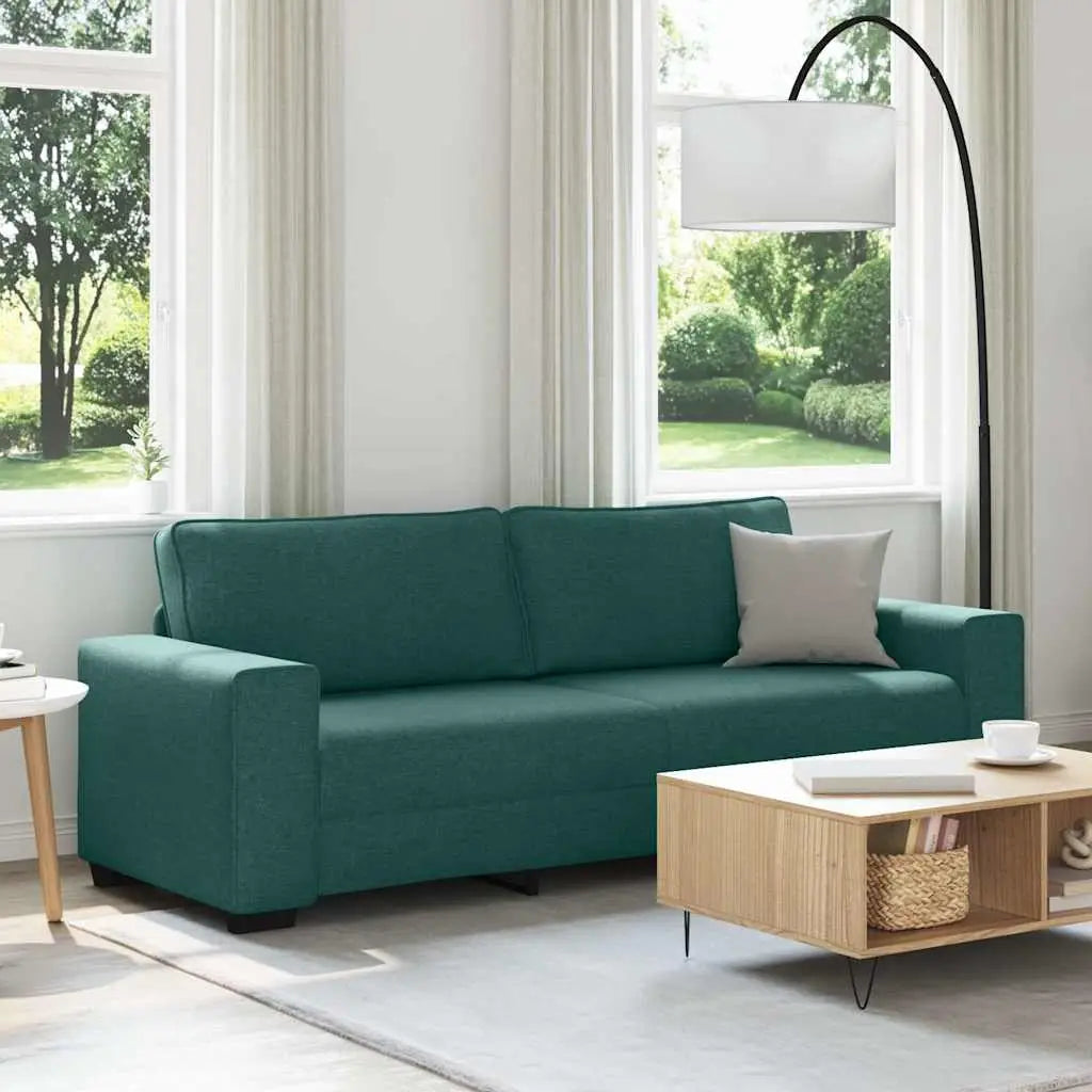 Canapé 3 places vert foncé 220 x 77 x 82 cm en tissu - XIOS