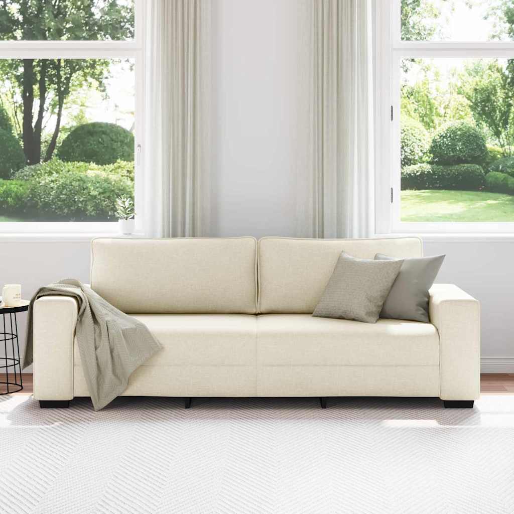 | Canapé | avec coussin avec oreiller Beige 221 x 77 x 82 cm Lin - XIOS