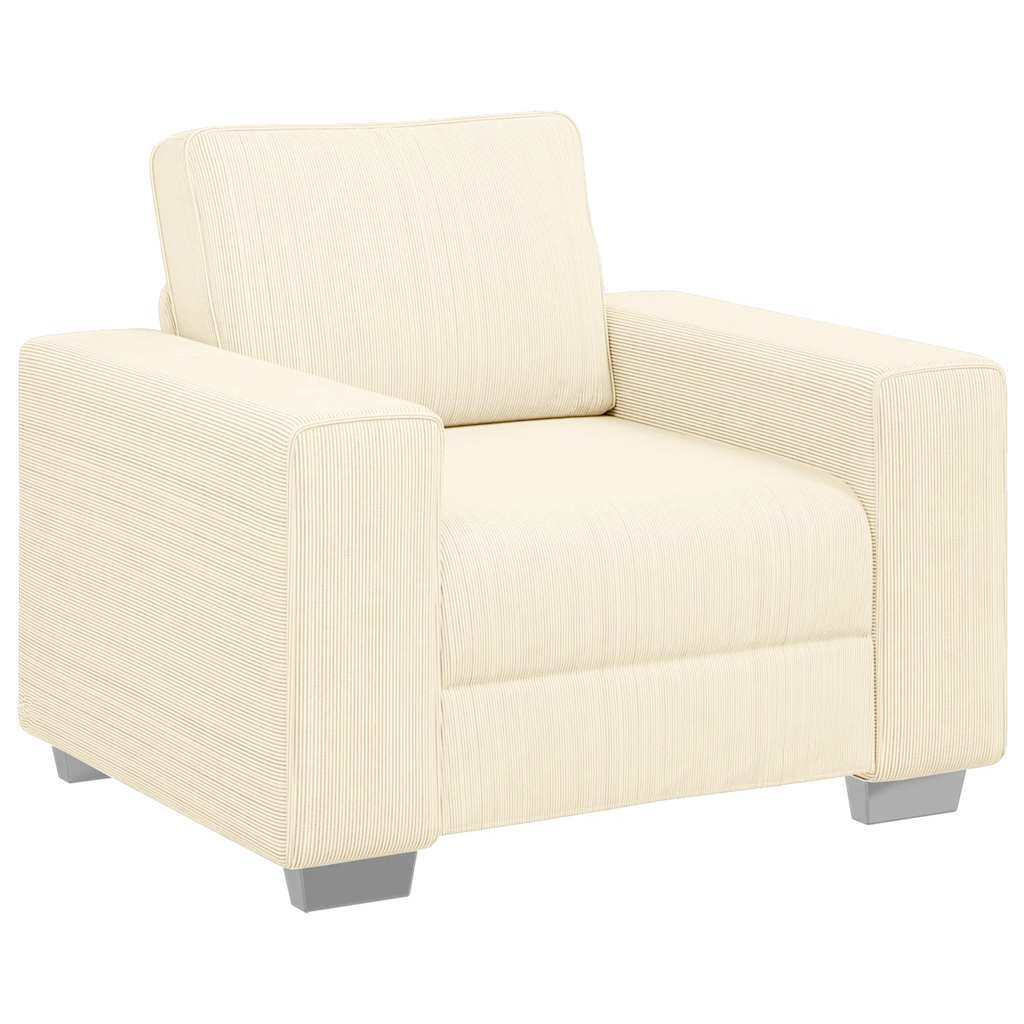 Canapé/Fauteuil crème 100x77x82 cm tissu velours côtelé - XIOS