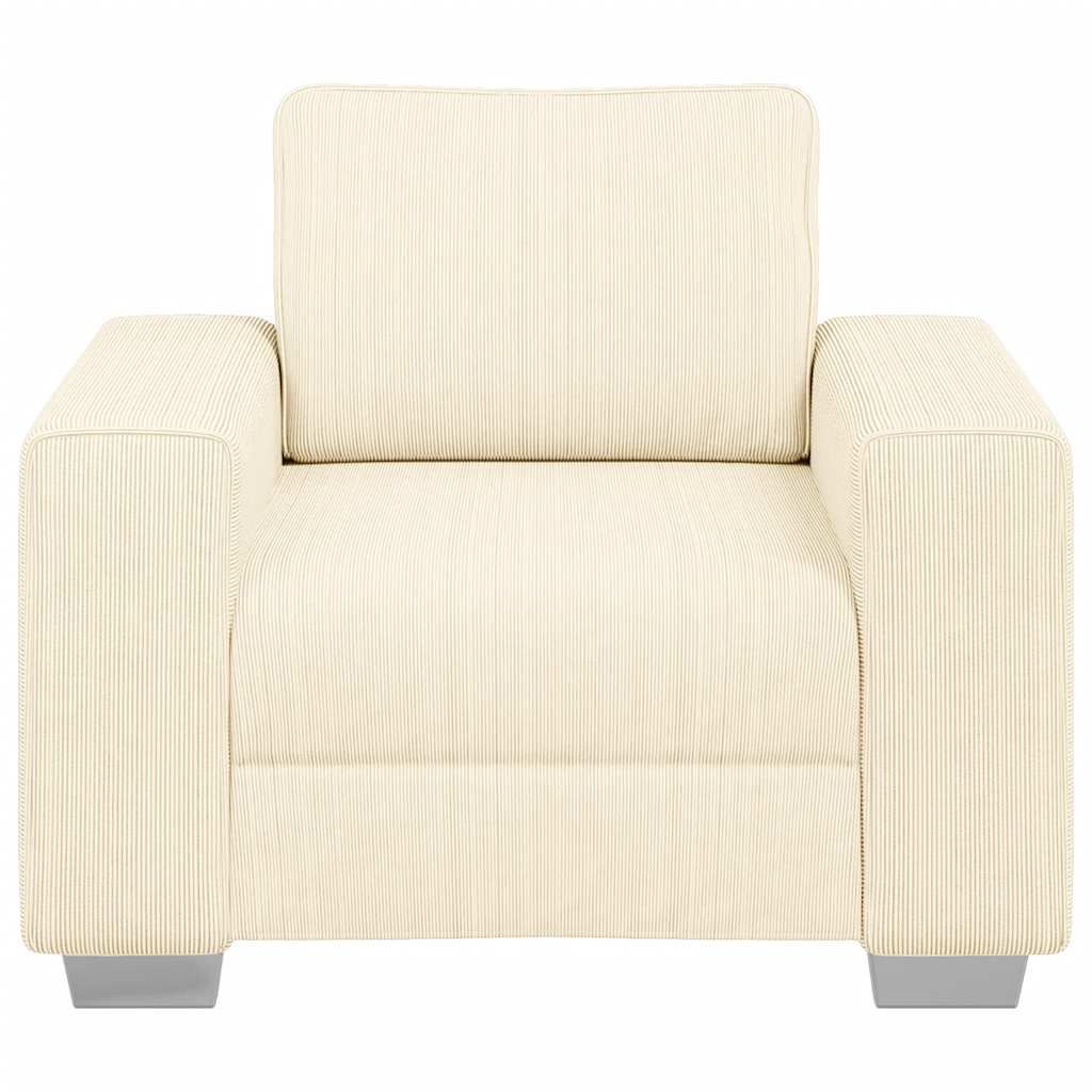 Canapé/Fauteuil crème 100x77x82 cm tissu velours côtelé - XIOS