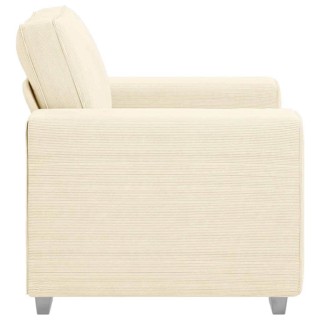 Canapé/Fauteuil crème 100x77x82 cm tissu velours côtelé - XIOS