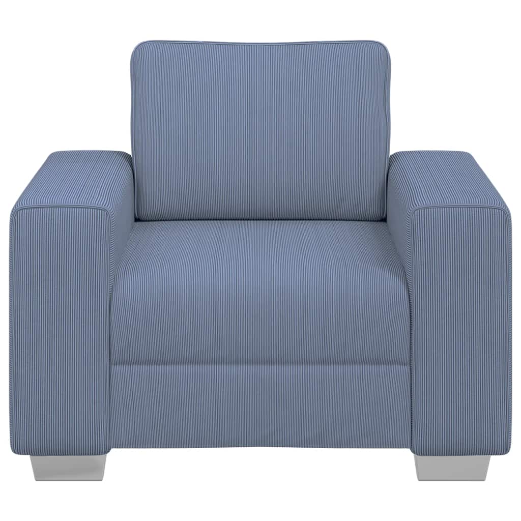 Fauteuil canapé bleu 100x77x82 cm en tissu velours côtelé - XIOS