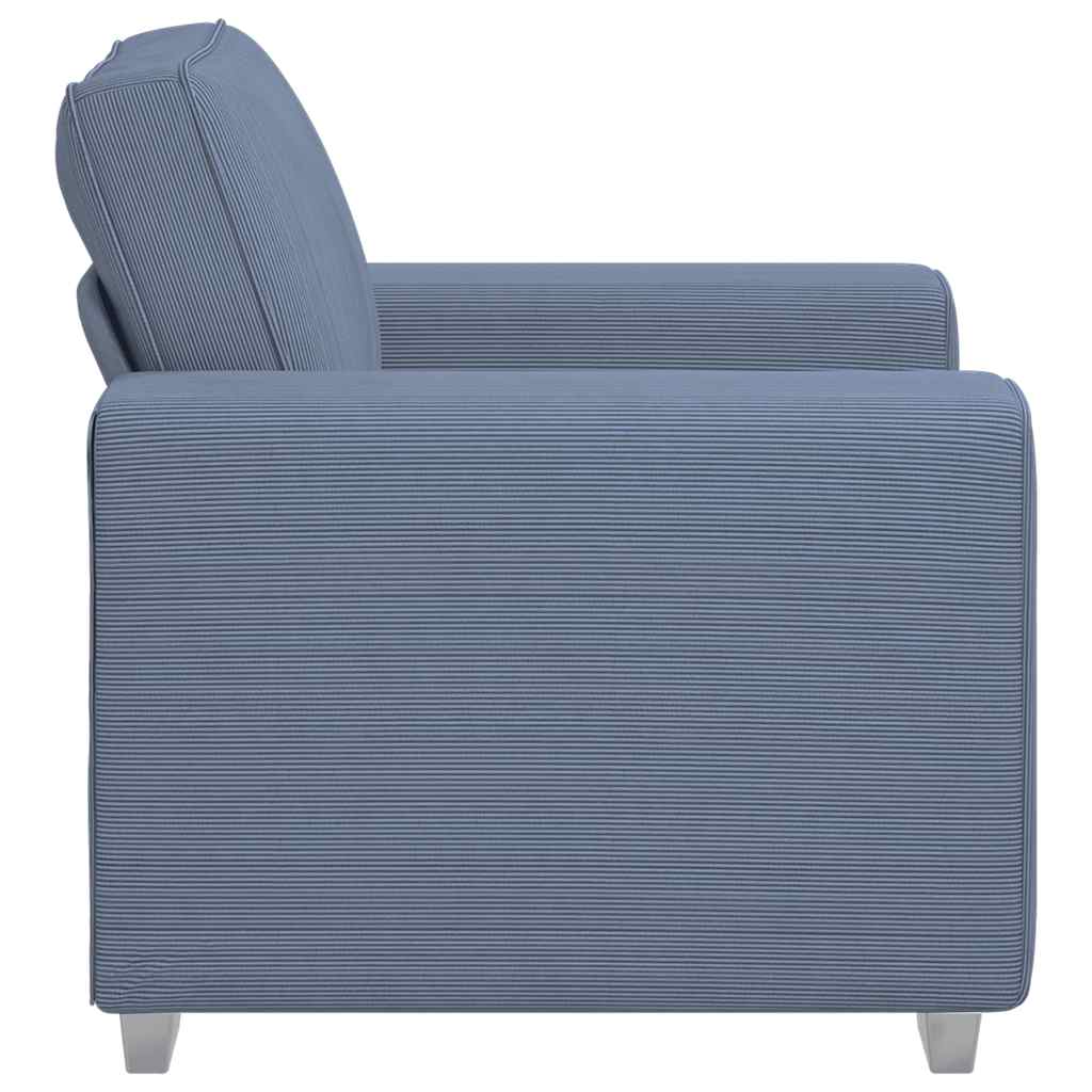 Fauteuil canapé bleu 100x77x82 cm en tissu velours côtelé - XIOS