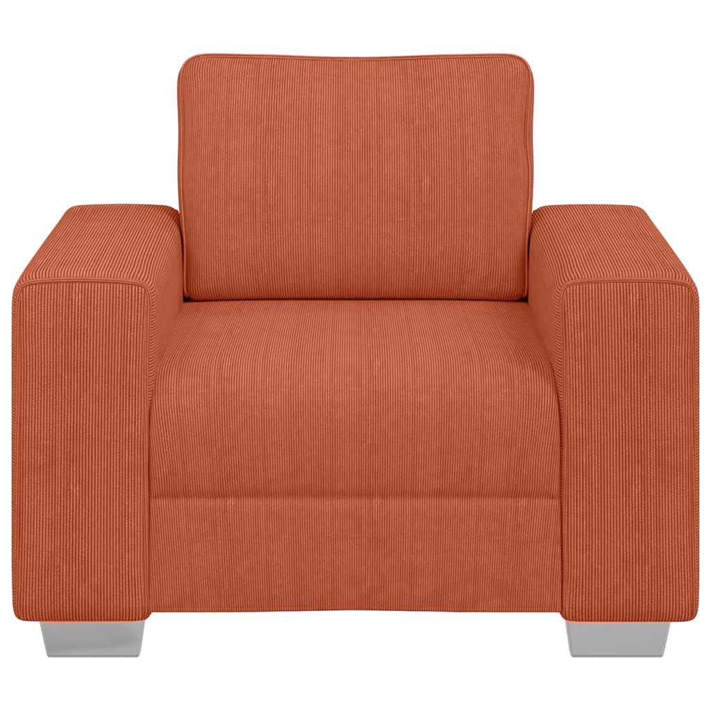 Fauteuil rouge orangé 100x77x82 cm en tissu velours côtelé - XIOS