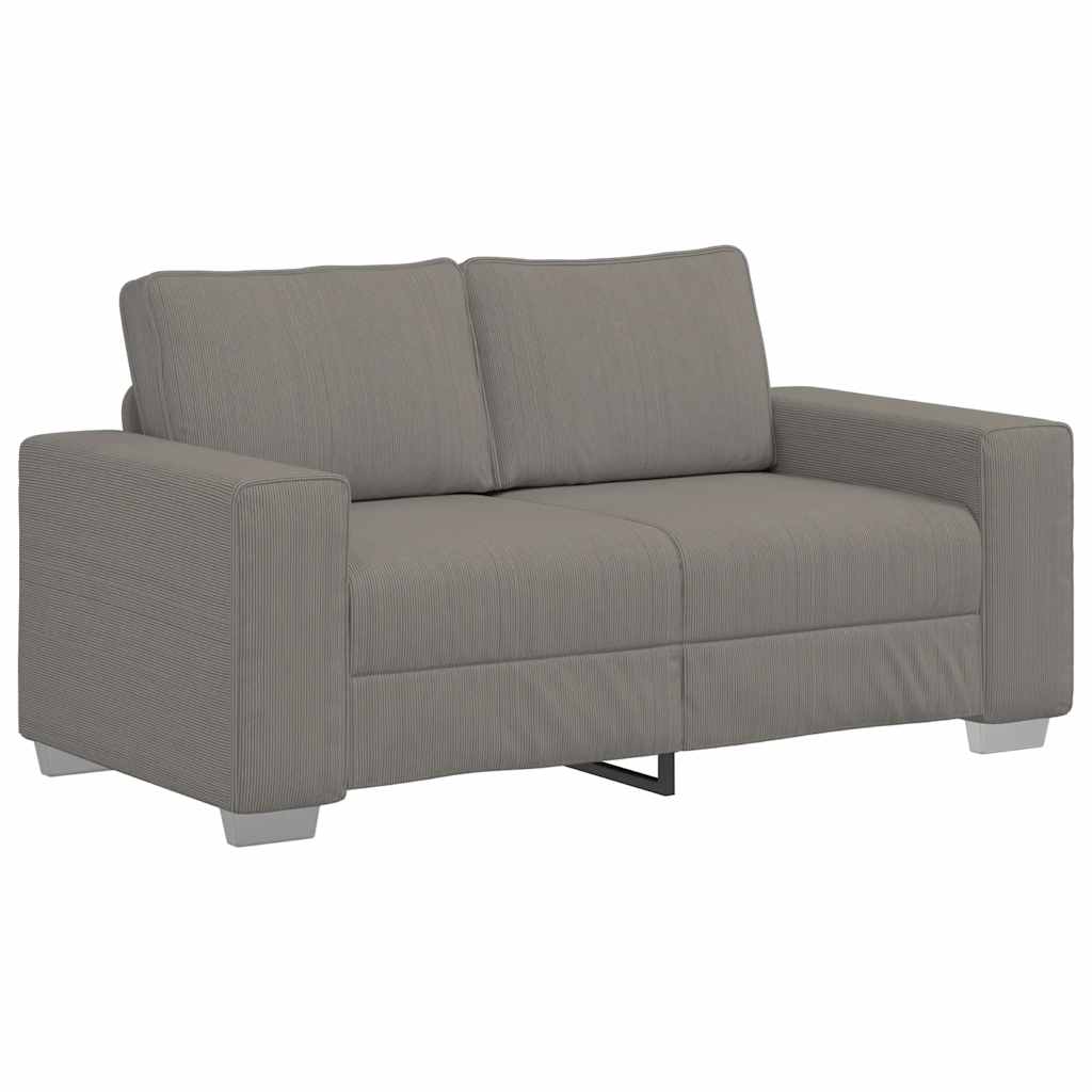 Canapé deux places gris clair 160 x 77 x 82 cm en tissu velours côtelé - XIOS