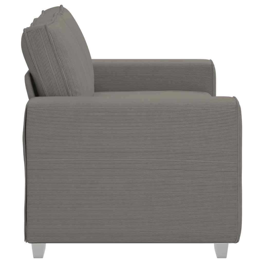 Canapé deux places gris clair 160 x 77 x 82 cm en tissu velours côtelé - XIOS