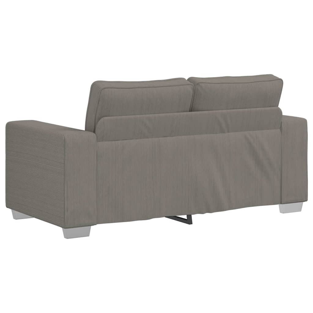 Canapé deux places gris clair 160 x 77 x 82 cm en tissu velours côtelé - XIOS