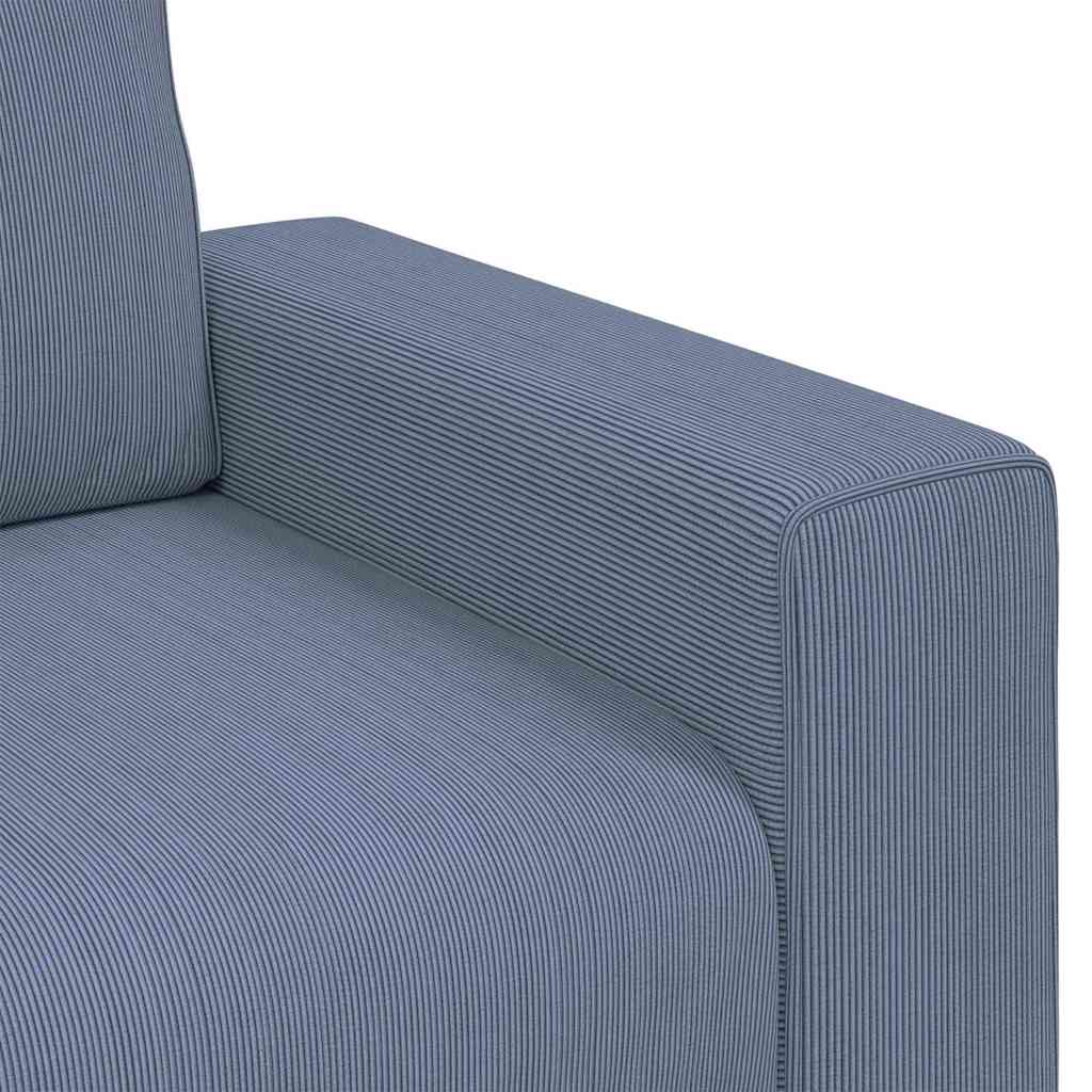 Canapé deux places bleu 160x77x82 cm en tissu velours côtelé - XIOS